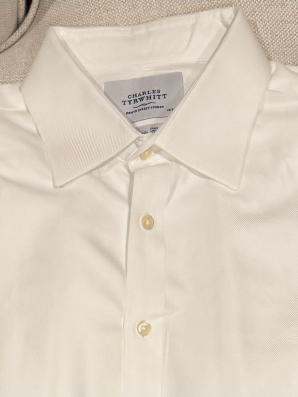 Charles Tyrwhitt Classic Fit White Dress Shirt with Point Collar